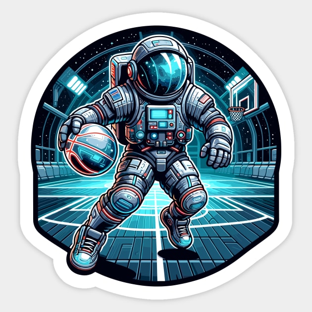 Space Slam Dunk - Astronaut Basketball Player Sticker by Muslimory